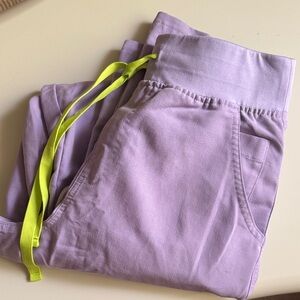 FIGS small regular high waisted yola pants lavender dew
